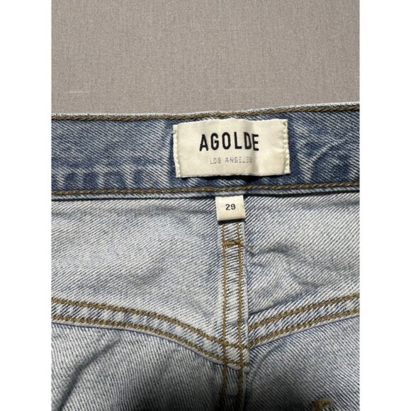 Agolde Jeans Womens Size 29 Blue 90's Straight High Rise ButtonFly Cropped 32x26 - Picture 8 of 16